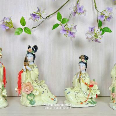 TƯỢNG SỨ TỨ CẦM MEN VÀNG